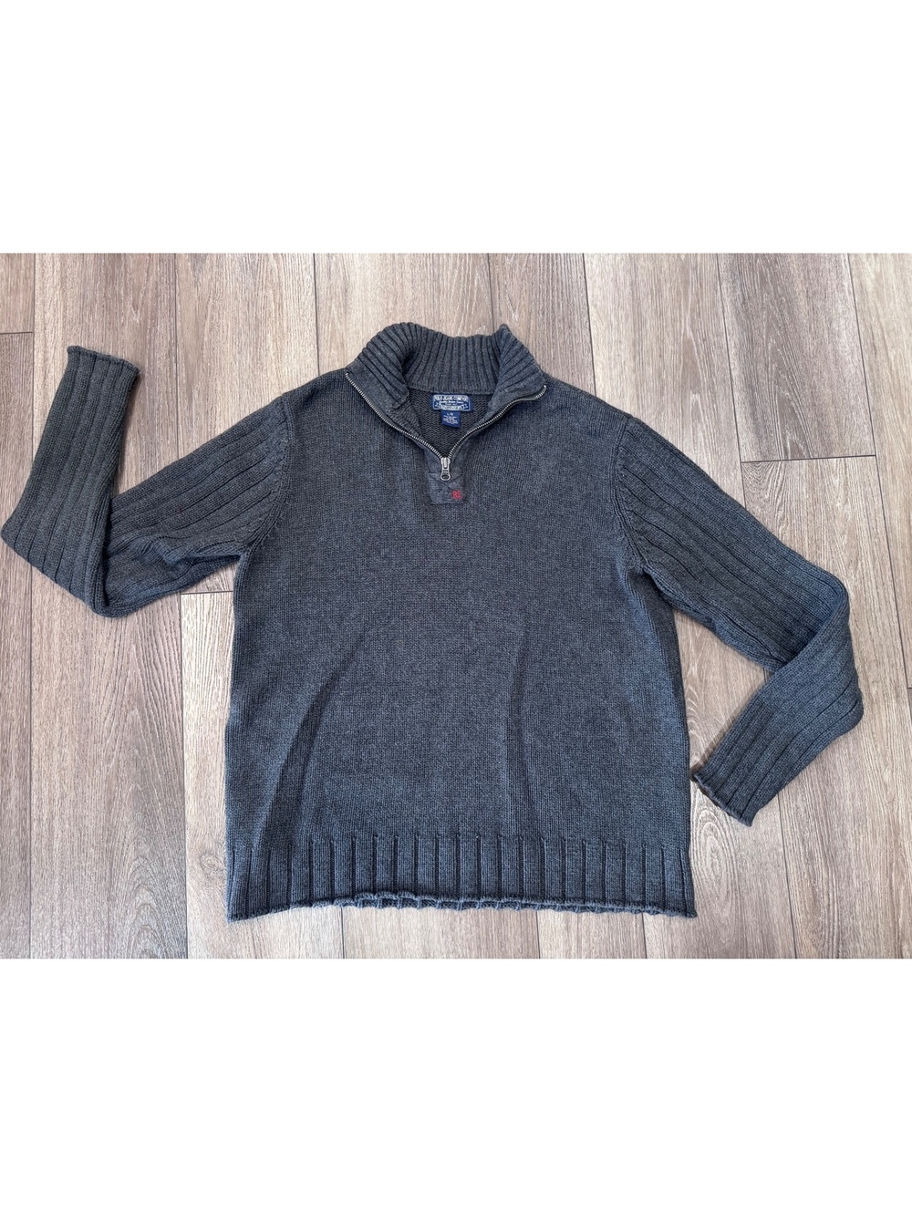 Polo Ralph Lauren Men's Gray Half-Zip Wool Sweater Size Large